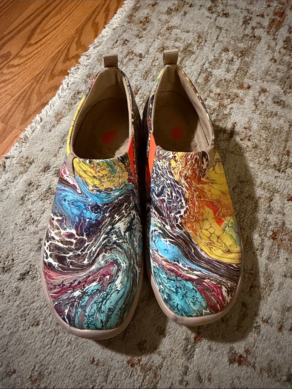 UIN Women’s Multicolor Slip-On Shoes - Vibrant Swirl Print